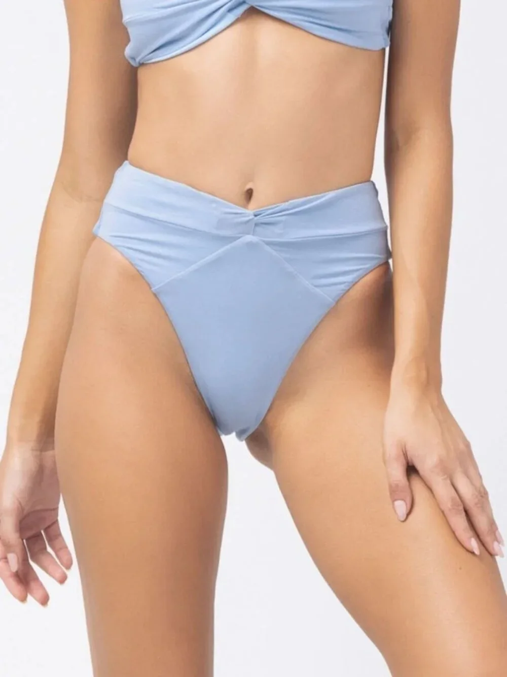 L*Space Shimmer Nancy Lee Bikini Bottoms in Sky Blue XLarge New Womens Swimsuit